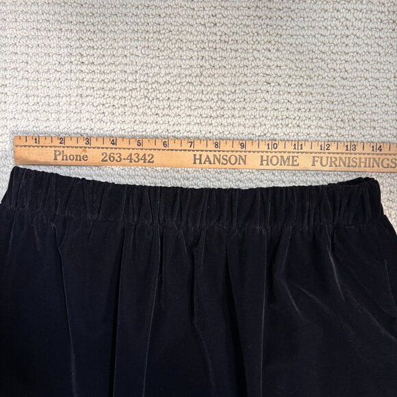 Vintage 90s Classic L Black Velvet Pullon Midi Skirt Goth Graveyard Ren Faire - Picture 7 of 7